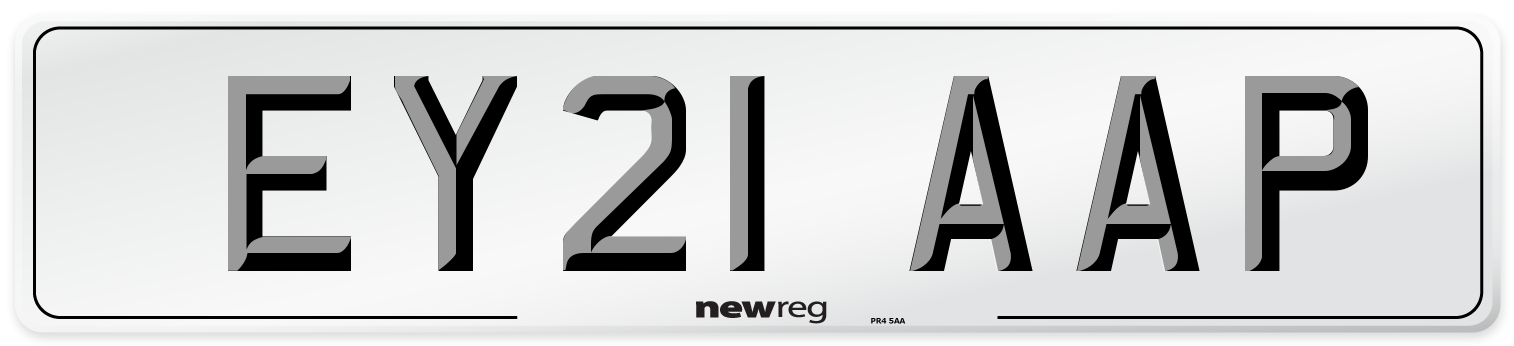 EY21 AAP Number Plate from New Reg